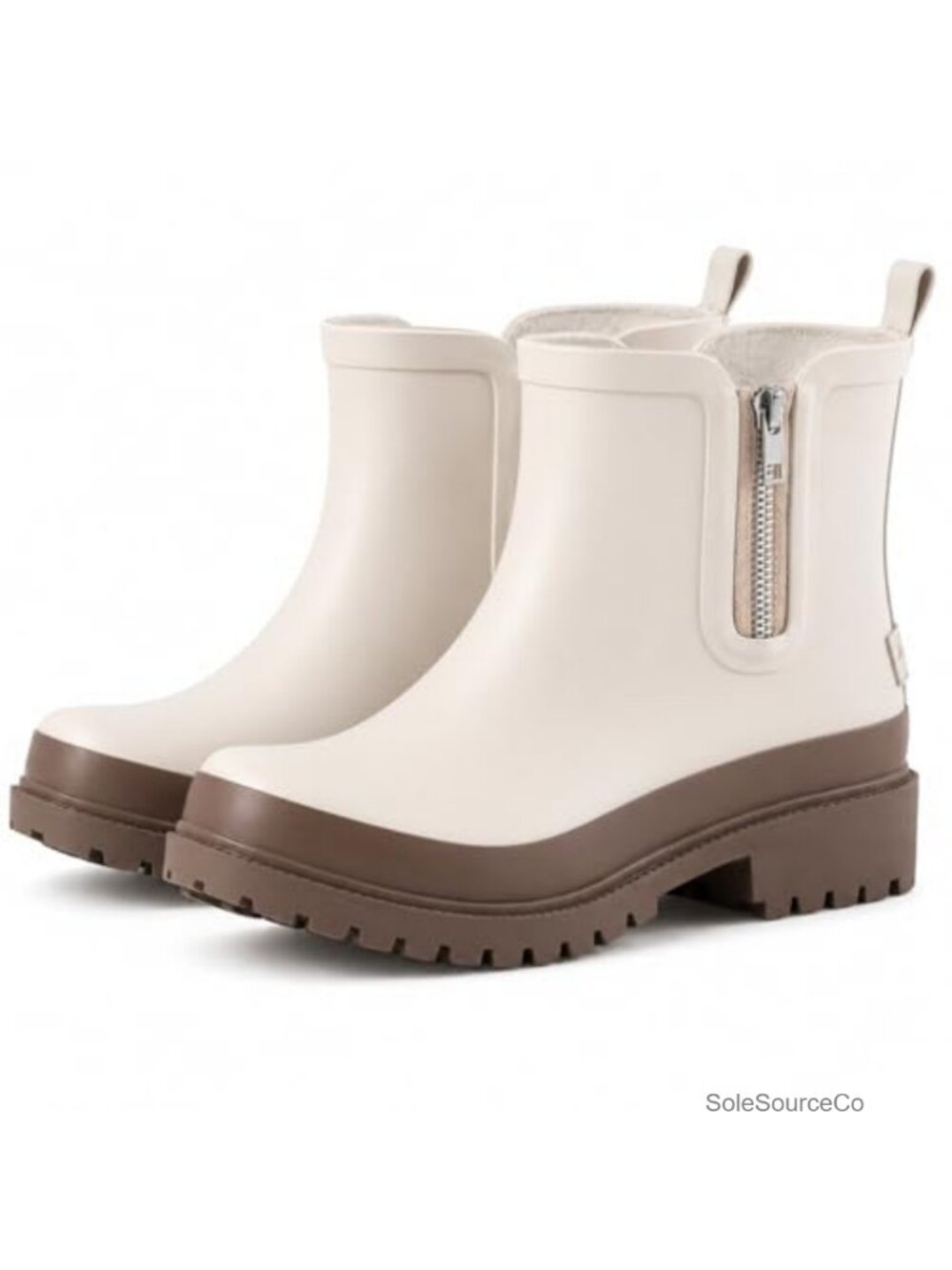 Waterproof Chelsea Rain Boots with Decorative Side Zipper
